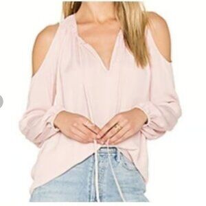 Amanda Uprichard Blush Pink Long Sleeve Cold Shoulder Blouse